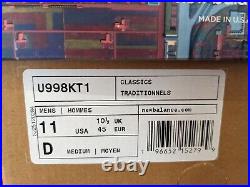Kith New Balance U998KT1 Ronnie Fieg Frank Lloyd Wright Size 11 DS Brand NEW
