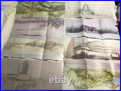 LOT of 16 Frank Lloyd Wright Architectural drawings Posters Prints Fallingwater