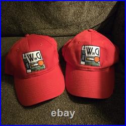 LOT x2 Vintage Frank Lloyd Wright'WING' Embroidered Hat Glencoe IL Baseball Cap