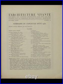 L'architecture Vivante Ete 1930 Frank Lloyd Wright (rare French Magazine)