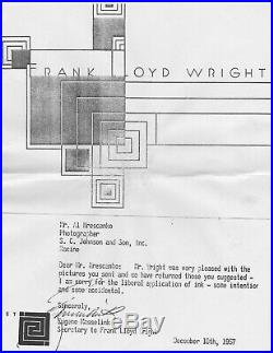 Large, Vintage Frank Lloyd Wright Silver Gelatin Photograph