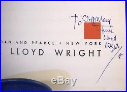 Lot of 3 books autographed by Frank Lloyd Wright to a prominent Calif. Architect