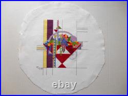 MAY BASKET Completed Finished Counted Cross Stitch Frank Lloyd Wright Art Deco