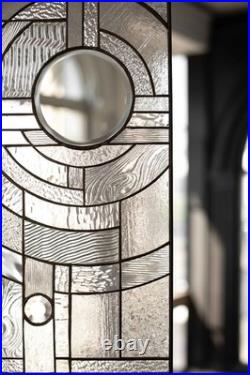 MOON RISE Frank Lloyd Wright Insprd Tiffany Style Stained Glass Window 21x12 CLR