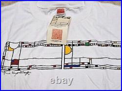 Men`s Vintage Frank Lloyd Wright Foundation T-Shirt 2002 Cotton White Size XXL