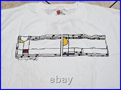 Men`s Vintage Frank Lloyd Wright Foundation T-Shirt 2002 Cotton White Size XXL
