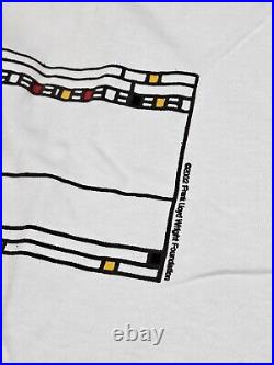 Men`s Vintage Frank Lloyd Wright Foundation T-Shirt 2002 Cotton White Size XXL