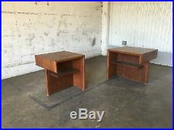 Mid Century Modern End/Side Tables Attributed To Frank Lloyd Wright FLW