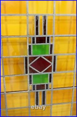 Mid Century Modern Frank Lloyd Wright Design Stained Glass Wall Art Sculpture