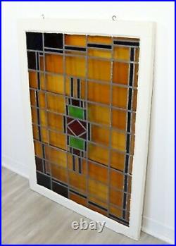 Mid Century Modern Frank Lloyd Wright Design Stained Glass Wall Art Sculpture