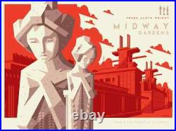 Midway Gardens Frank Lloyd Wright Red by Tom Whalen SIGNED Ltd x/150 Print MINT