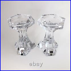 Miller Rogaska Frank Lloyd Wright Collection Crystal Pillar Candle Holders