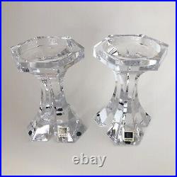 Miller Rogaska Frank Lloyd Wright Collection Crystal Pillar Candle Holders