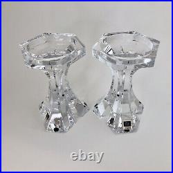 Miller Rogaska Frank Lloyd Wright Collection Crystal Pillar Candle Holders