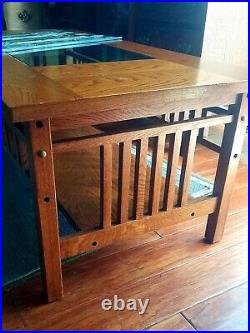 Mission Oak Coffee Table Frank Lloyd Wright design Stain Glass Top Oak Craftsman