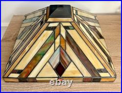 Mission Style-Tiffany Style-Frank Lloyd Wright Stain Glass Lamp Shade Swag 12x12