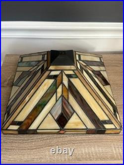 Mission Style-Tiffany Style-Frank Lloyd Wright Stain Glass Lamp Shade Swag 12x12