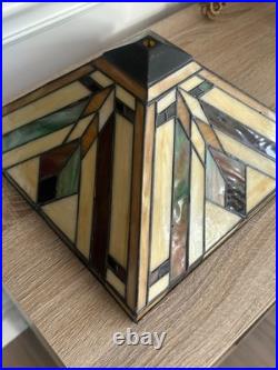 Mission Style-Tiffany Style-Frank Lloyd Wright Stain Glass Lamp Shade Swag 12x12