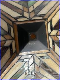Mission Style-Tiffany Style-Frank Lloyd Wright Stain Glass Lamp Shade Swag 12x12