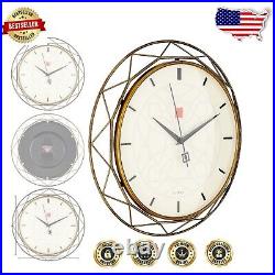 Modern 14-Inch Analog Wall Clock Featuring Frank Lloyd Wright Luxfer Prism Style