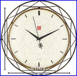 Modern 14-Inch Analog Wall Clock Featuring Frank Lloyd Wright Luxfer Prism Style