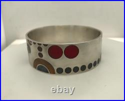 Modernist FRANK LLOYD WRIGHT STERLING SILVER Enamel McLean MoMA Bracelet