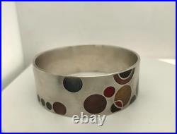 Modernist FRANK LLOYD WRIGHT STERLING SILVER Enamel McLean MoMA Bracelet
