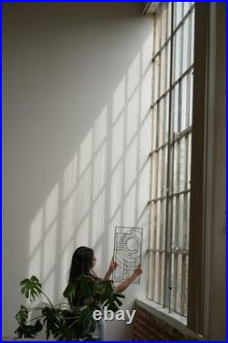 Moon Rise Frank Lloyd Wright Insprd Tiffany Stained Glass 21 x 12 IN CLEAR