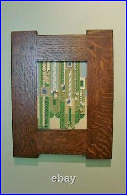 Motawi Art Tile 6 X 8 Frank Lloyd Wright Saquaro Framed Quarter Sawn Oak