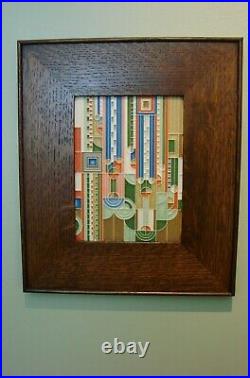 Motawi Art Tile 6 X 8 Frank Lloyd Wright Saquaro Framed Quartersawn Oak
