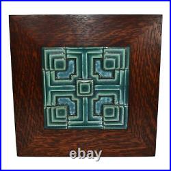 Motawi Tileworks Frank Lloyd Wright Storer House Pottery Blue Framed Tile