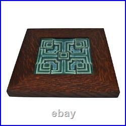 Motawi Tileworks Frank Lloyd Wright Storer House Pottery Blue Framed Tile