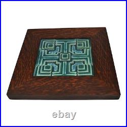 Motawi Tileworks Frank Lloyd Wright Storer House Pottery Blue Framed Tile