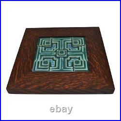 Motawi Tileworks Frank Lloyd Wright Storer House Pottery Blue Framed Tile