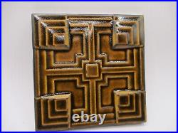 Motawi Tileworks Frank Lloyd Wright Storer House Tile Brown, glossy 6x6
