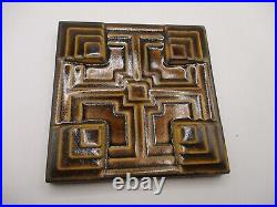 Motawi Tileworks Frank Lloyd Wright Storer House Tile Brown, glossy 6x6