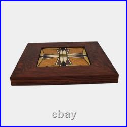 Motawi Tileworks Frank Lloyd Wright Thomas House Yellow And Brown Framed Tile