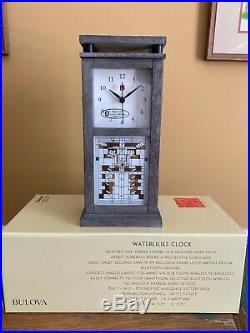 NIB Frank Lloyd Wright Waterlilies Clock Bulova