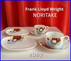 NORITAKE Cup & Saucer Plate FRANK LLOYD WRIGHT Design set Imperial Hotel Japan