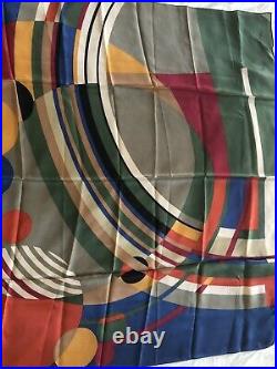 NWT Frank Lloyd Wright Vintage Multi Color 100% Silk Scarf 35x 34.5