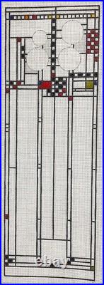 Needlepoint Handpainted Danji Frank Lloyd Wright Art Glass with Stitch Guide