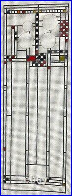 Needlepoint Handpainted Frank Lloyd Wright Art Glass 1 with Stitch Guide 4x12