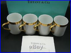 (New) 4-TIFFANY FRANK LLOYD WRIGHT'IMPERIAL' GILDED CUPS, ca. 1992