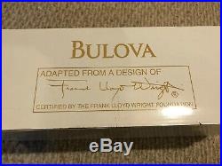 New Bulova B1839 Willits Frank Lloyd Wright Mantel Clock Walnut Finish Clocks