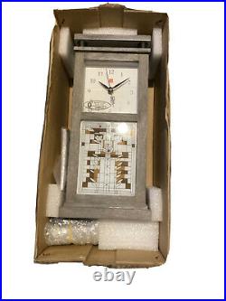 New Bulova Mantel Clock Bluetooth Weathered Oak Veneer Frank Lloyd Wright B4835