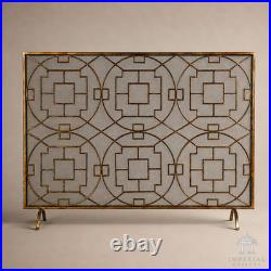 New Contemporary Geometric Fireplace Screen in Style of Frank Lloyd Wright 46