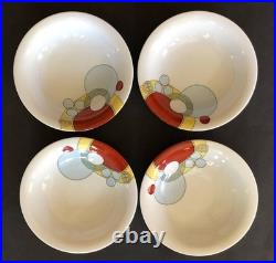 Noritake Frank Lloyd Wright Soup Bowl SET of 4 Art Deco 1984 Heinz Japan Cereal