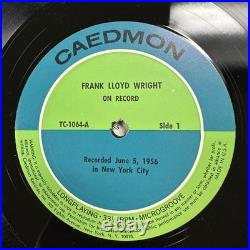 On Record LP Vinyl Record Frank Lloyd Wright Interview Caedmon