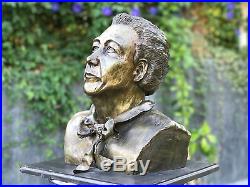One-of-a-kind Frank Lloyd Wright Visionary Architect Bronze Bust Sculpture