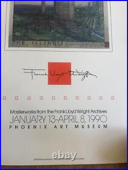 Original FRANK LLOYD WRIGHT Exhibition Poster 11x36, Phoenix Art Museum (1990)